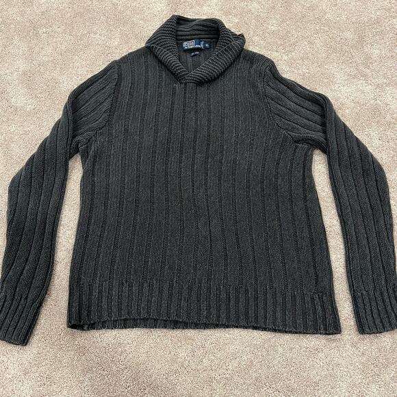 VTG Polo by Ralph Lauren Men's Sweater Linen Silk‎ Blue Grey Size XL - Picture 8 of 8